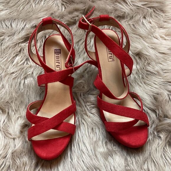 IDIFU Mia Red Platform High Heels Strappy Heeled Sandals Open Toe Ankle Strap - Picture 3 of 12